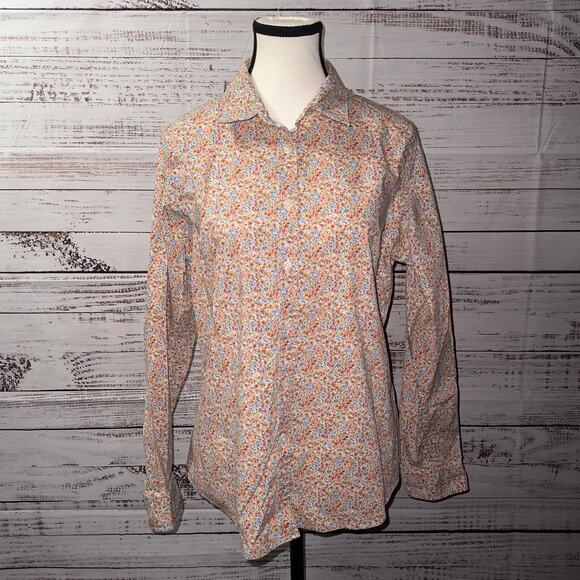 L.L.Bean Floral button down Shirt women’s Size Medium - Picture 2 of 7